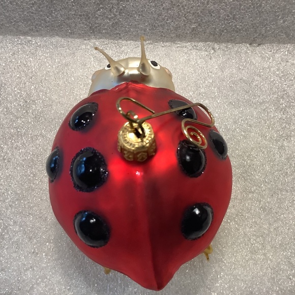Large Ladybug Christmas Ornament Blown Glass Vintage - Picture 8 of 9